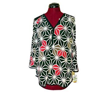 Alfani Top Blouse Multicolor Women Size Petite Large